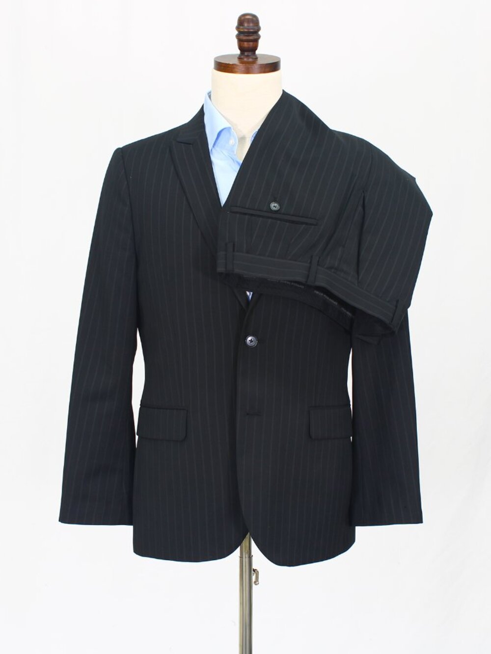 Express 40R 34x32 Black Full Suit 2-Button Stripe R706